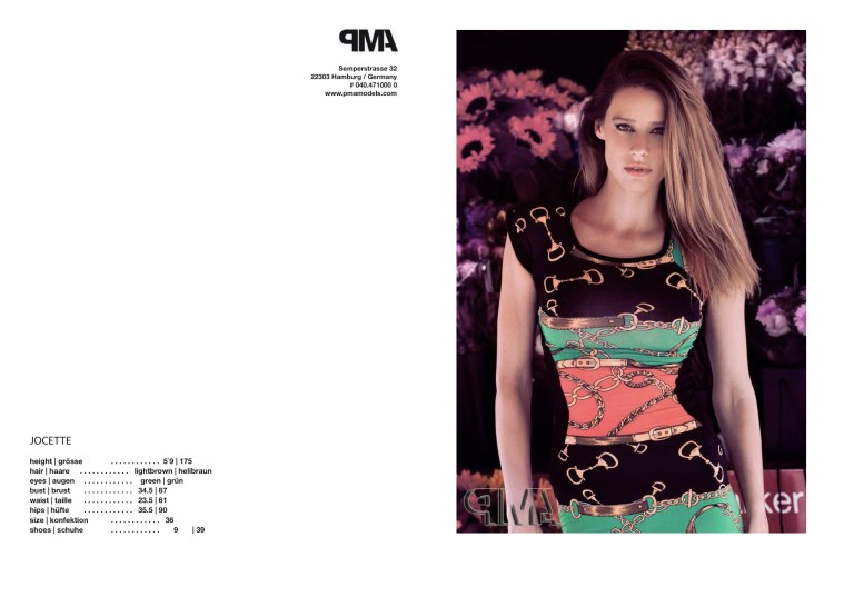 Jocette Coote Model Composite Card