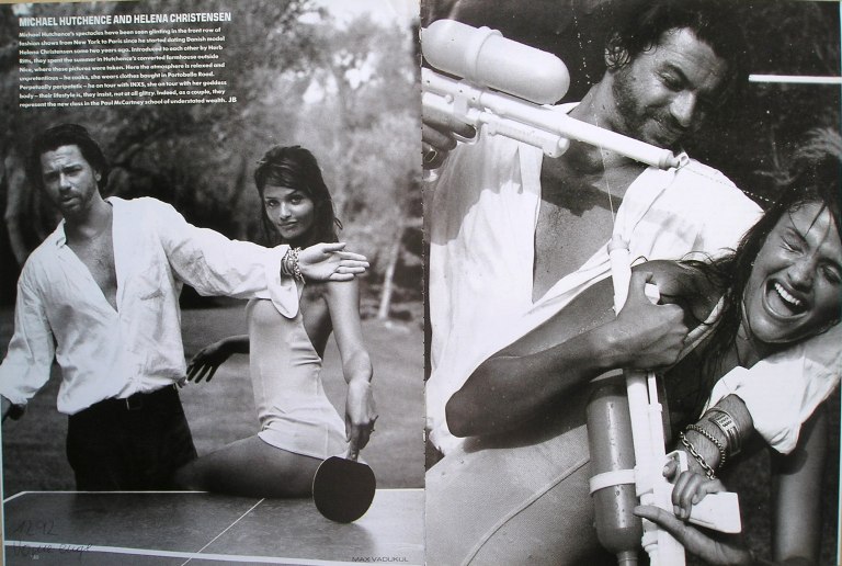 Michael Hutchence and Helena Christensen