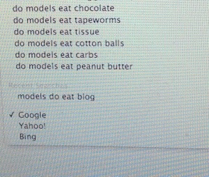 What do models eat?