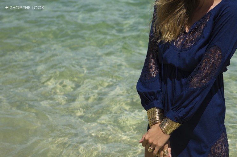 Jocette Coote wears Miss Moncur Navy Deco Dress